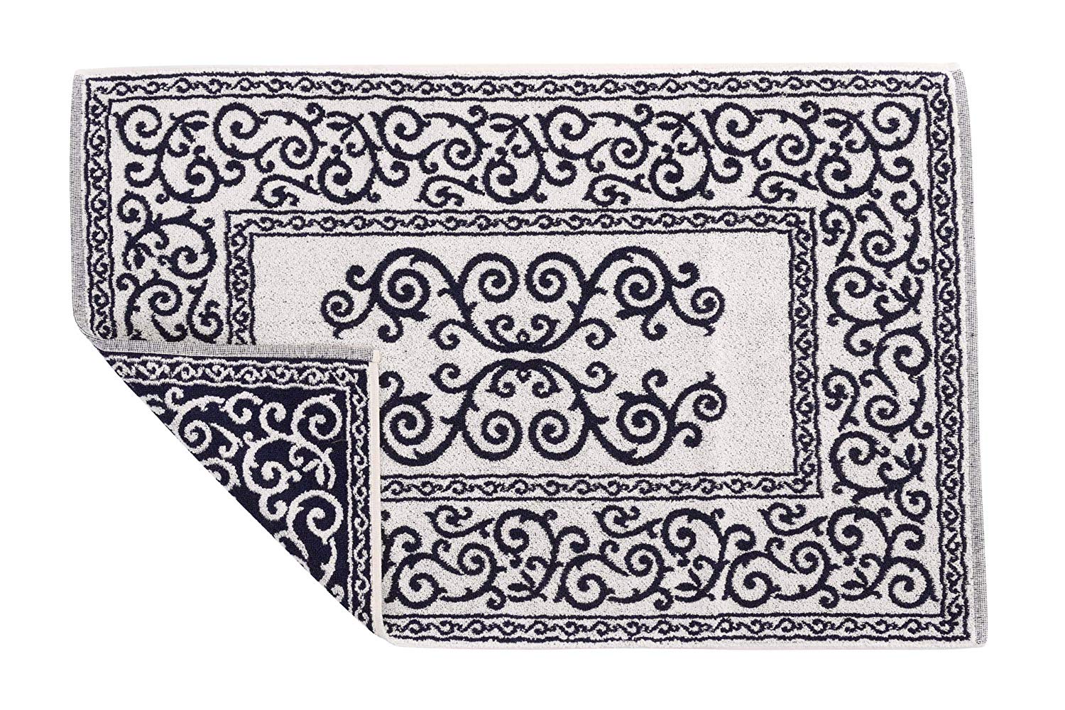 Tappeto Bagno in Cotone con Decorazione Barocca