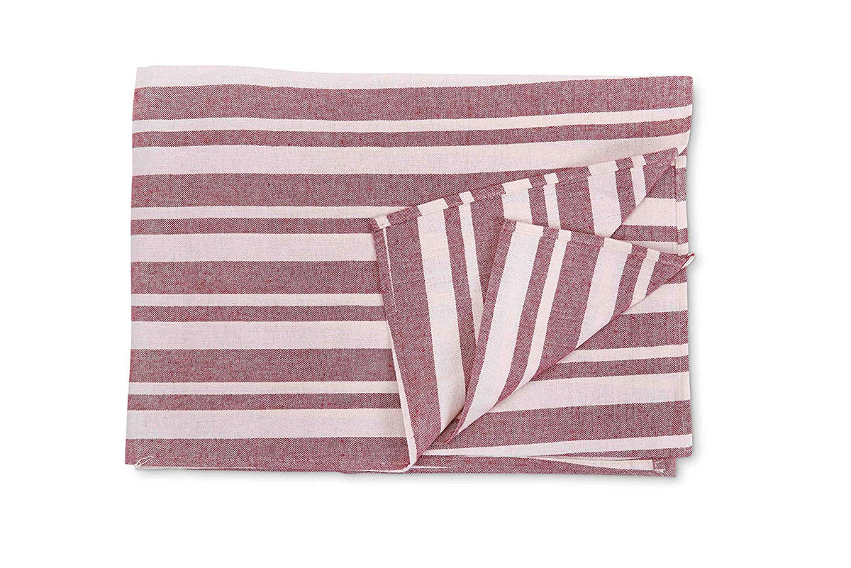 Telo granfoulard rigato in misto cotone jacquard