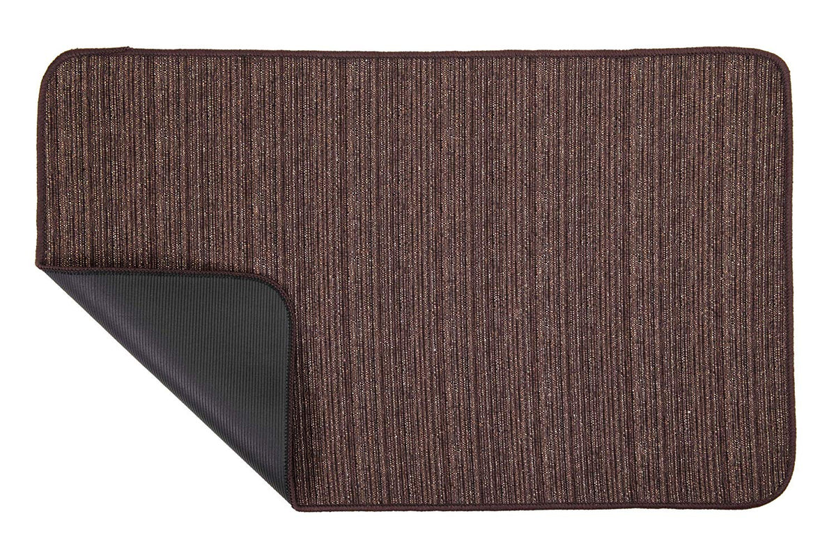 Tappeto Cucina Antiscivolo in Cotone con Colorazione Melange Marrone