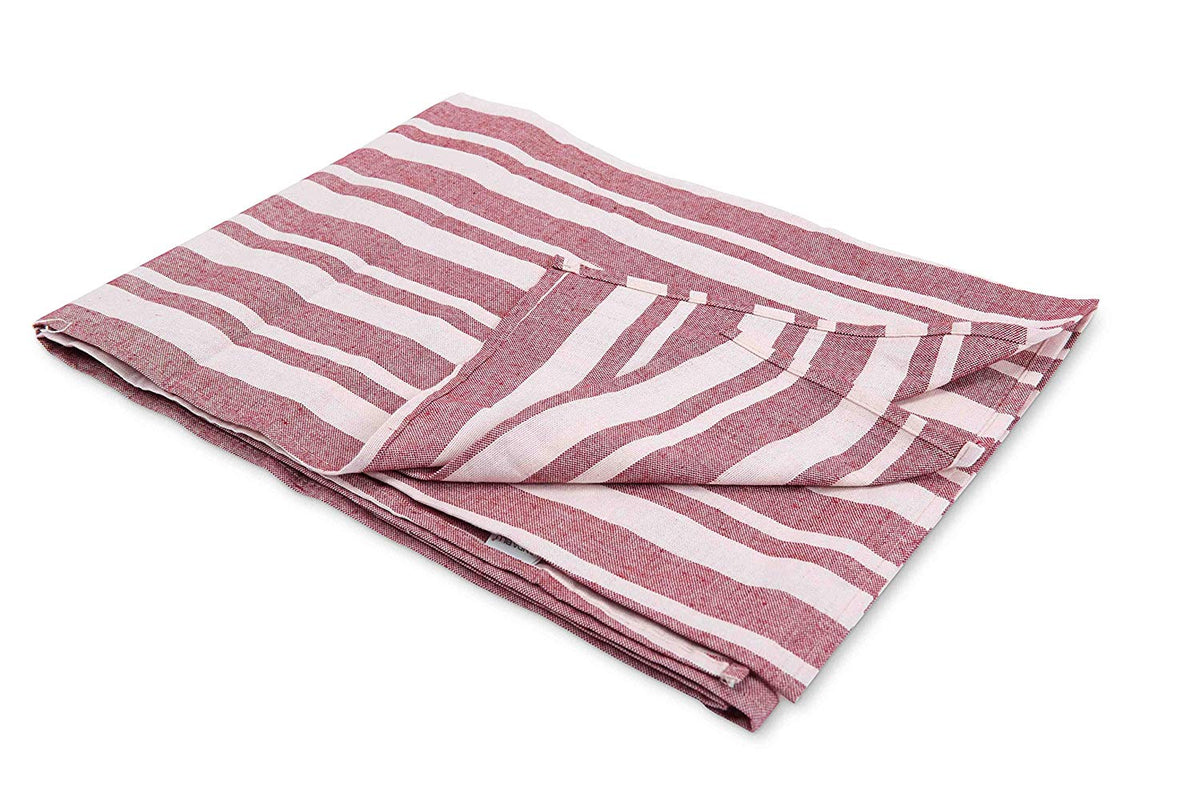 Telo granfoulard rigato in misto cotone jacquard