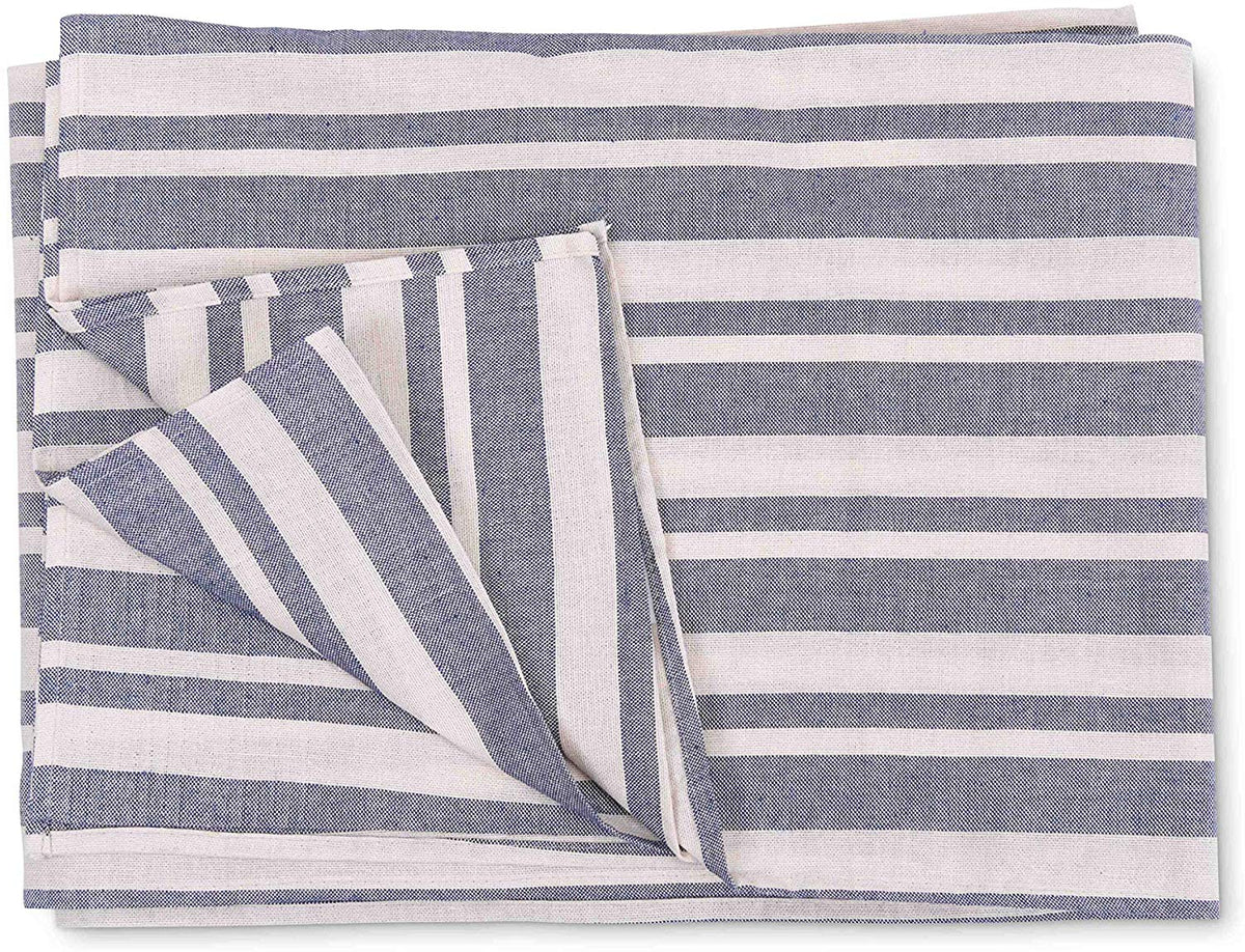 Telo granfoulard rigato in misto cotone jacquard