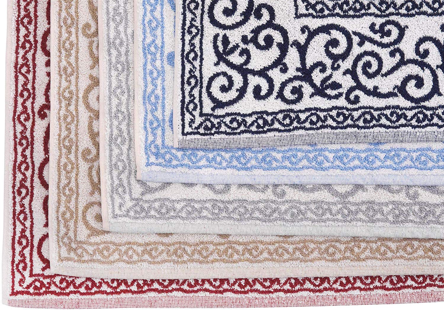 Tappeto Bagno in Cotone con Elegante Decorazione Floreale Colorata