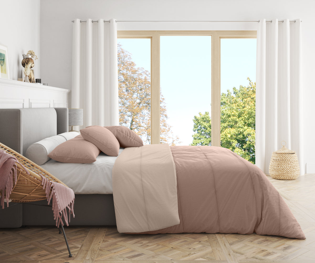 Piumone Invernale 360 gr/mq Made in Italy - Calda Trapunta Invernale Reversibile Beige Panna