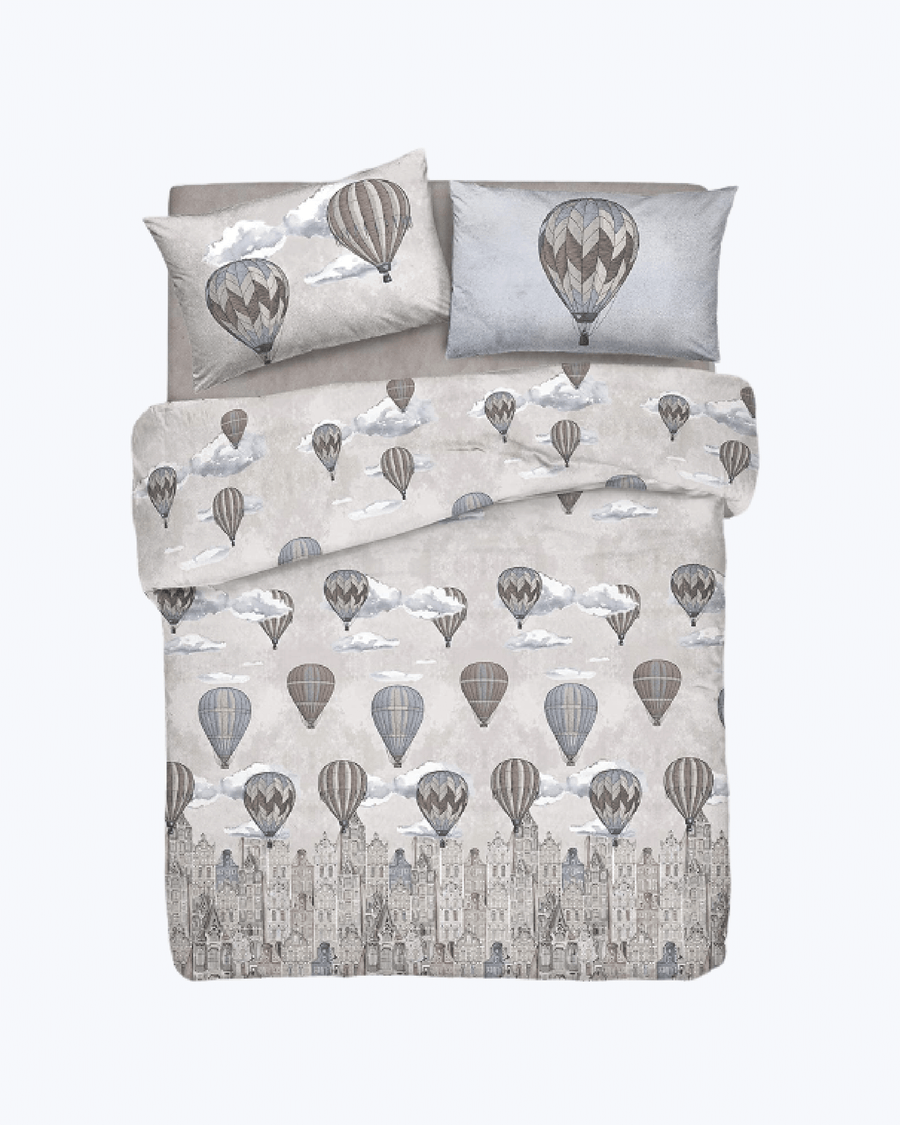 Piumone Invernale 300 gr/mq Made in Italy - Trapunta Invernale Mongolfiere Beige