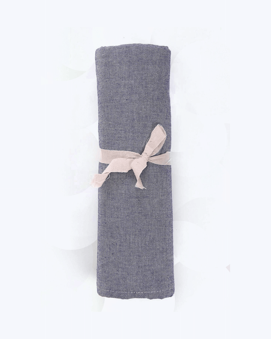 Telo arredo copritutto in misto cotone a tinta unita Blu