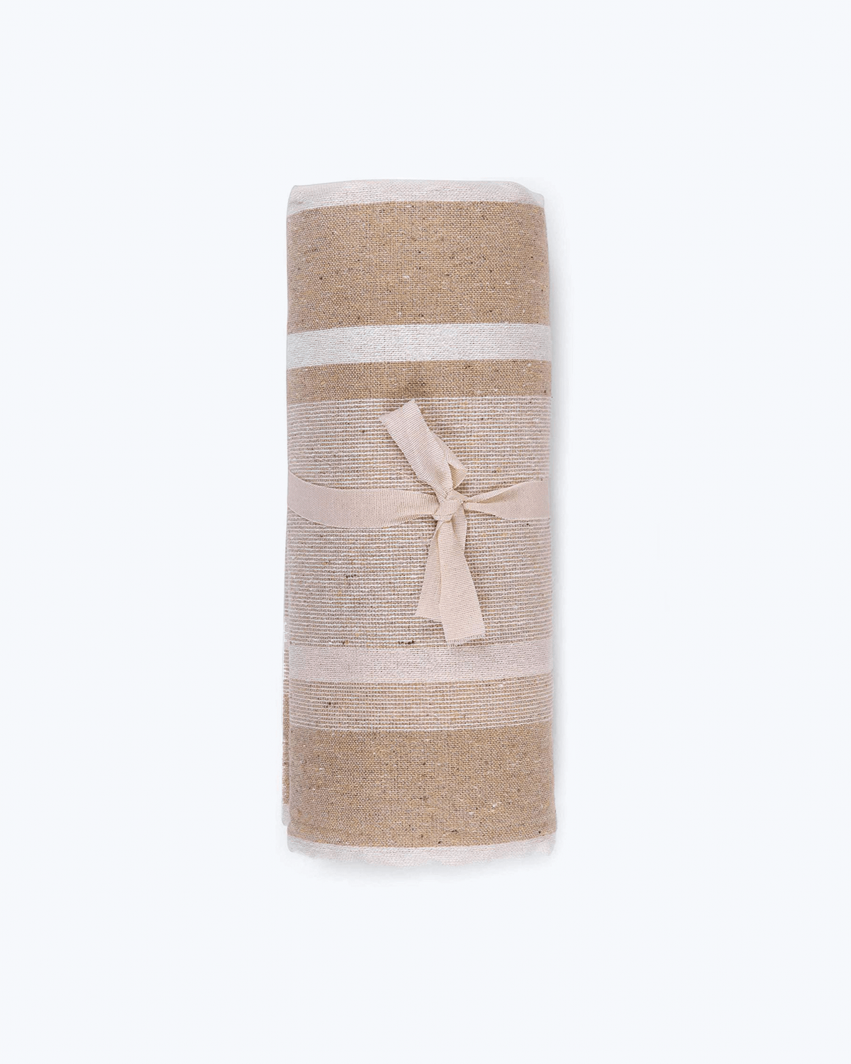 Telo Arredo Copritutto in Cotone Rigato - Perfetto come Copriletto o Copridivano Beige