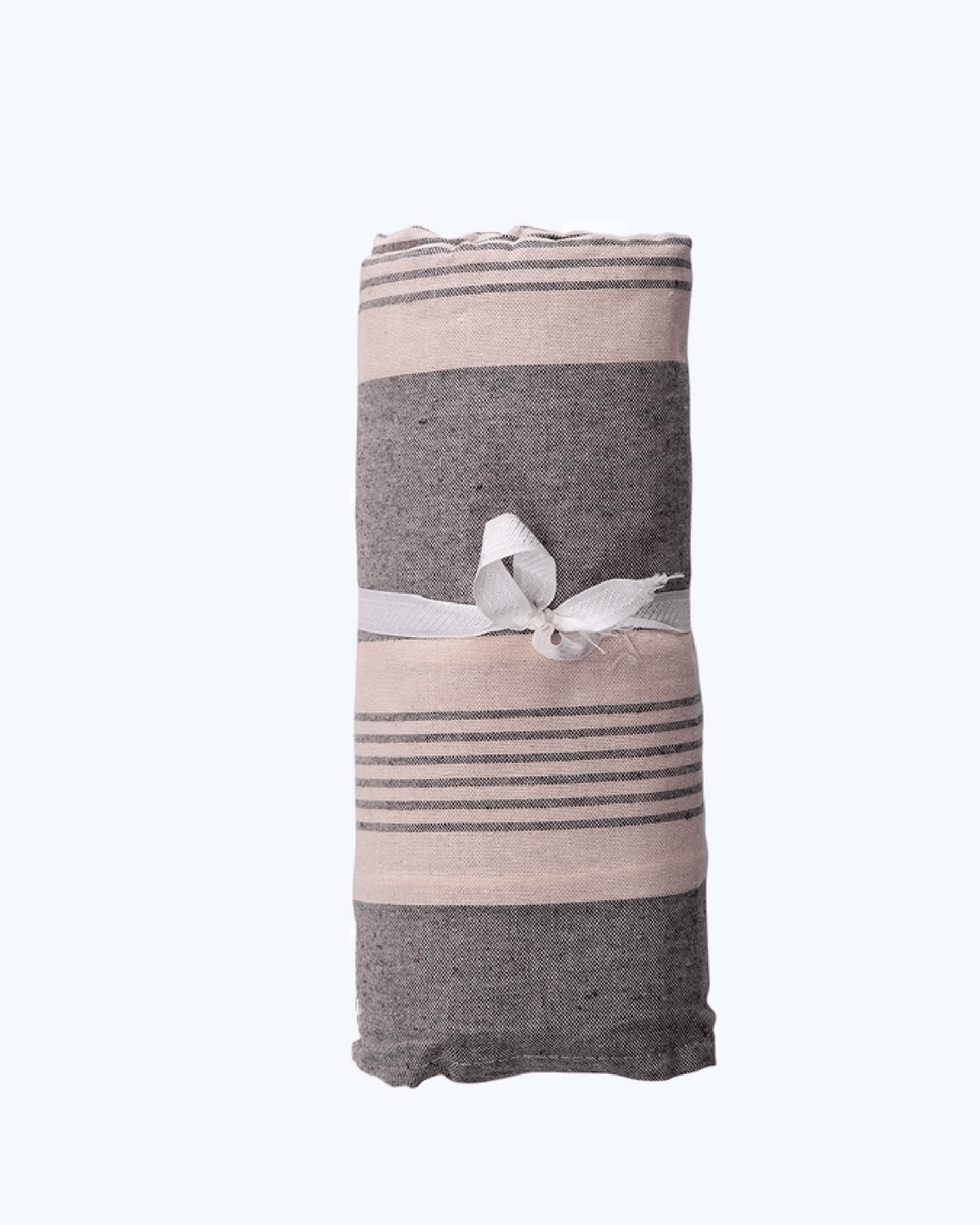 Telo arredo copritutto a righe in misto cotone Grigio