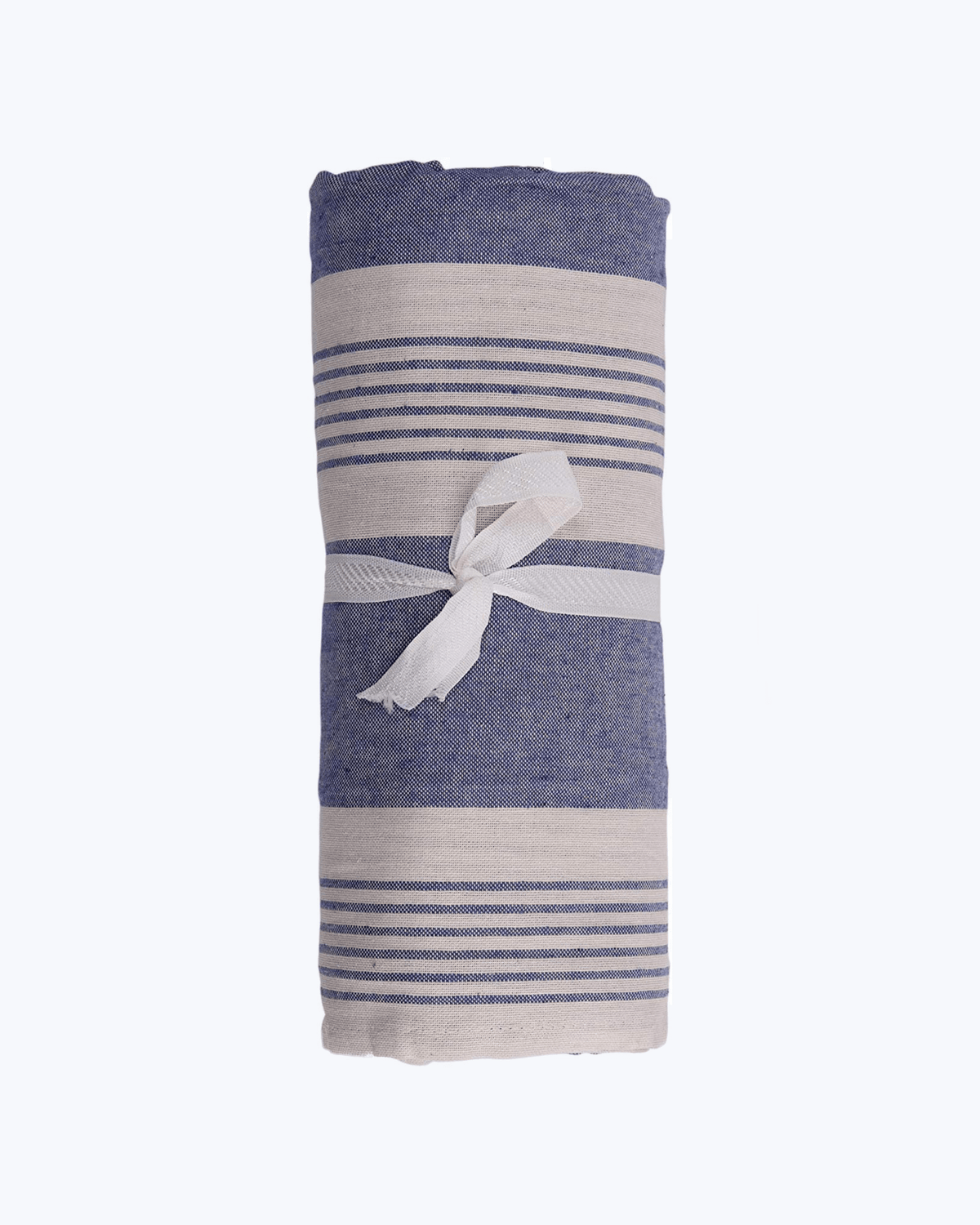 Telo arredo copritutto a righe in misto cotone Blu