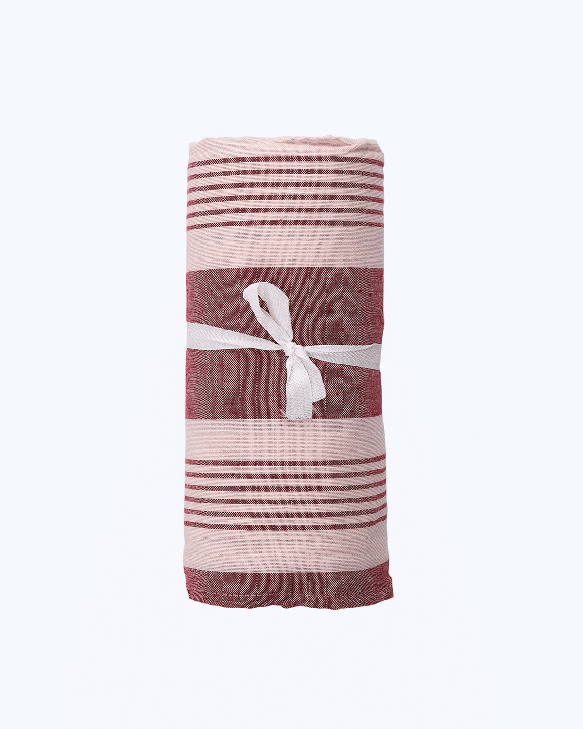 Telo arredo copritutto a righe in misto cotone Rosso