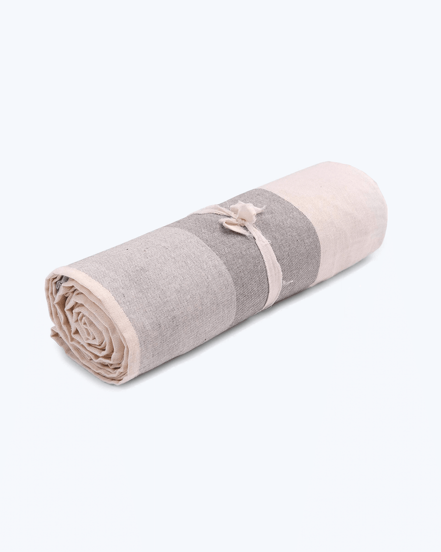 Telo Arredo Copritutto in Cotone Righe Larghe - il Copriletto o Copridivano perfetto Grigio Beige