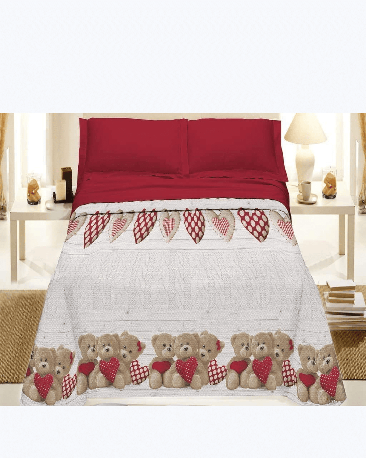 Lenzuolo Copriletto Estivo Cotone Piquet - Fantasia Orsetti