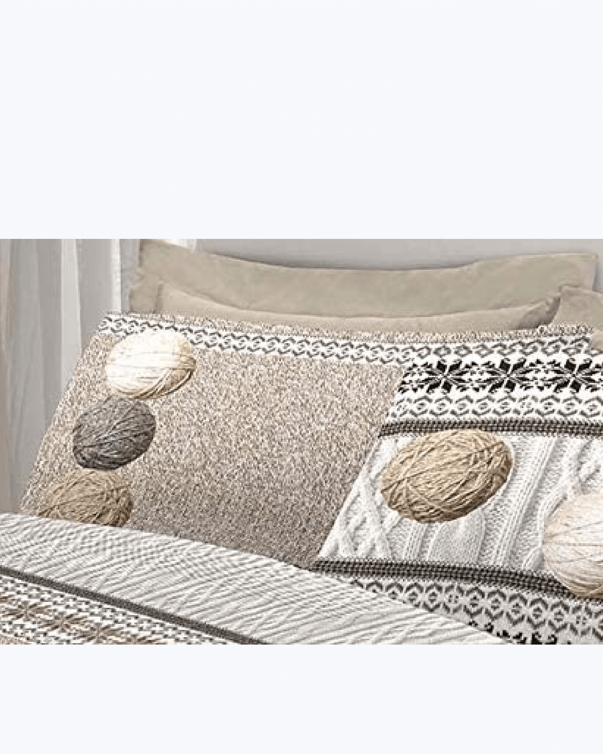 Set Lenzuola Letto in Cotone Made in Italy - Completo Letto Stampa Gomitoli