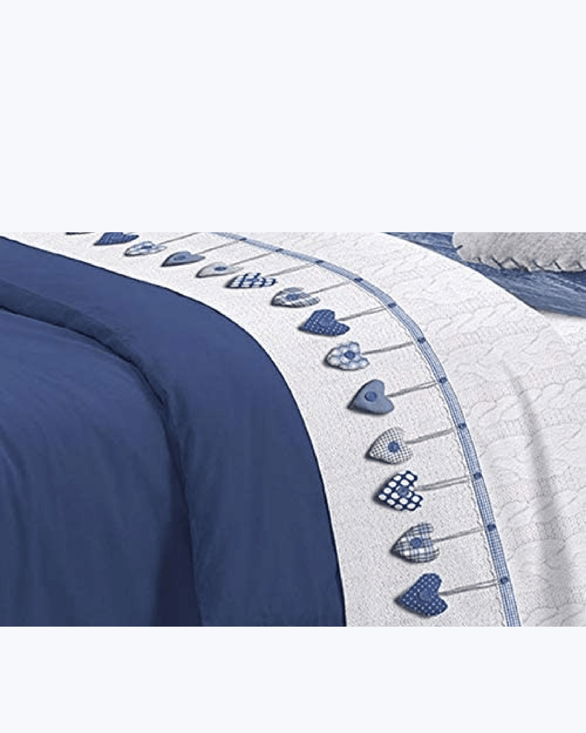 Set Lenzuola Letto in Cotone Made in Italy - Completo Letto Stampa Cuori Appesi