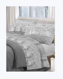 Set Lenzuola Letto in Cotone Made in Italy - Completo Letto Stampa New York