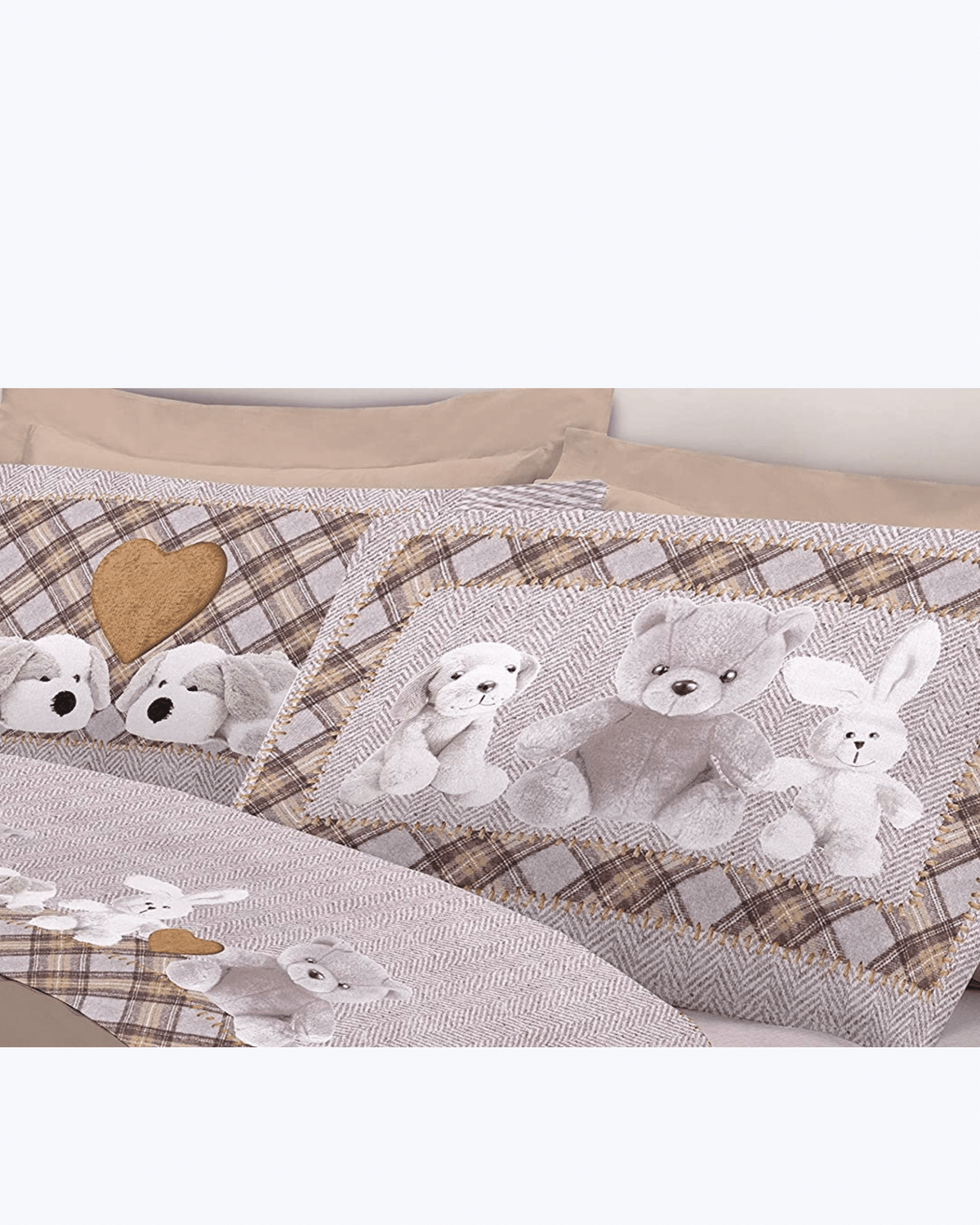 Set Lenzuola Letto in Cotone Made in Italy - Completo Letto Stampa Peluche