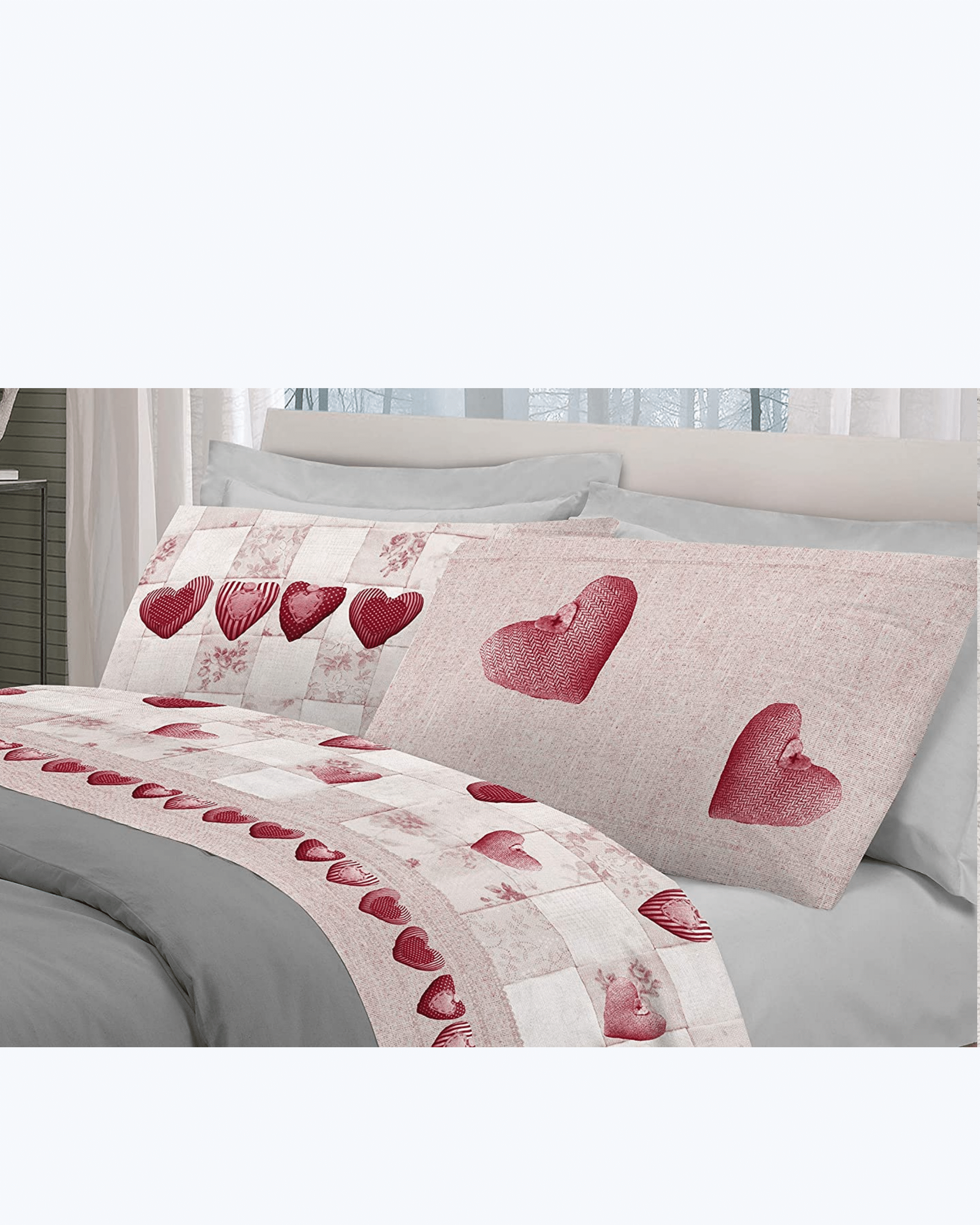 Set Lenzuola Letto in Cotone Made in Italy - Completo Letto Stampa Patchwork