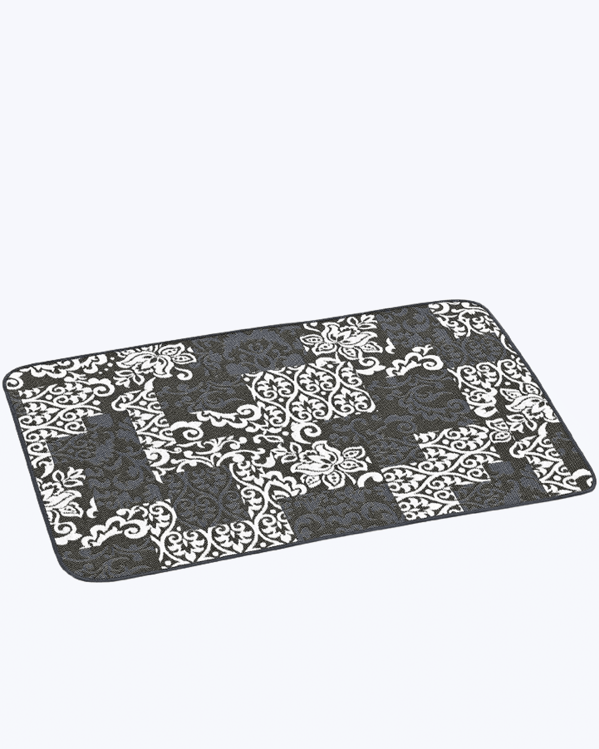 Tappeto Passatoia Antiscivolo per Cucina / Bagno | Fantasia a Patchwork Blu