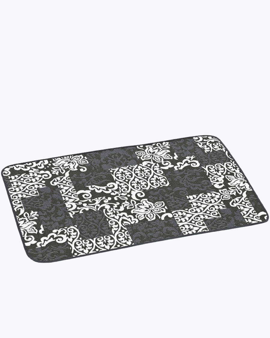 Tappeto Passatoia Antiscivolo per Cucina / Bagno | Fantasia a Patchwork Blu