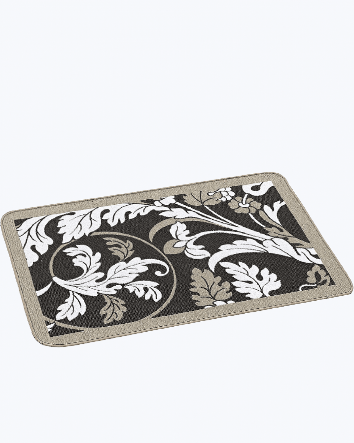 Tappeto Cucina Antimacchia e Antiscivolo | Fantasia Foliage Beige