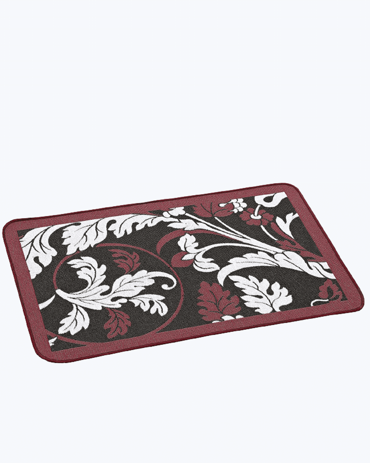 Tappeto Cucina Antimacchia e Antiscivolo | Fantasia Foliage Rosso