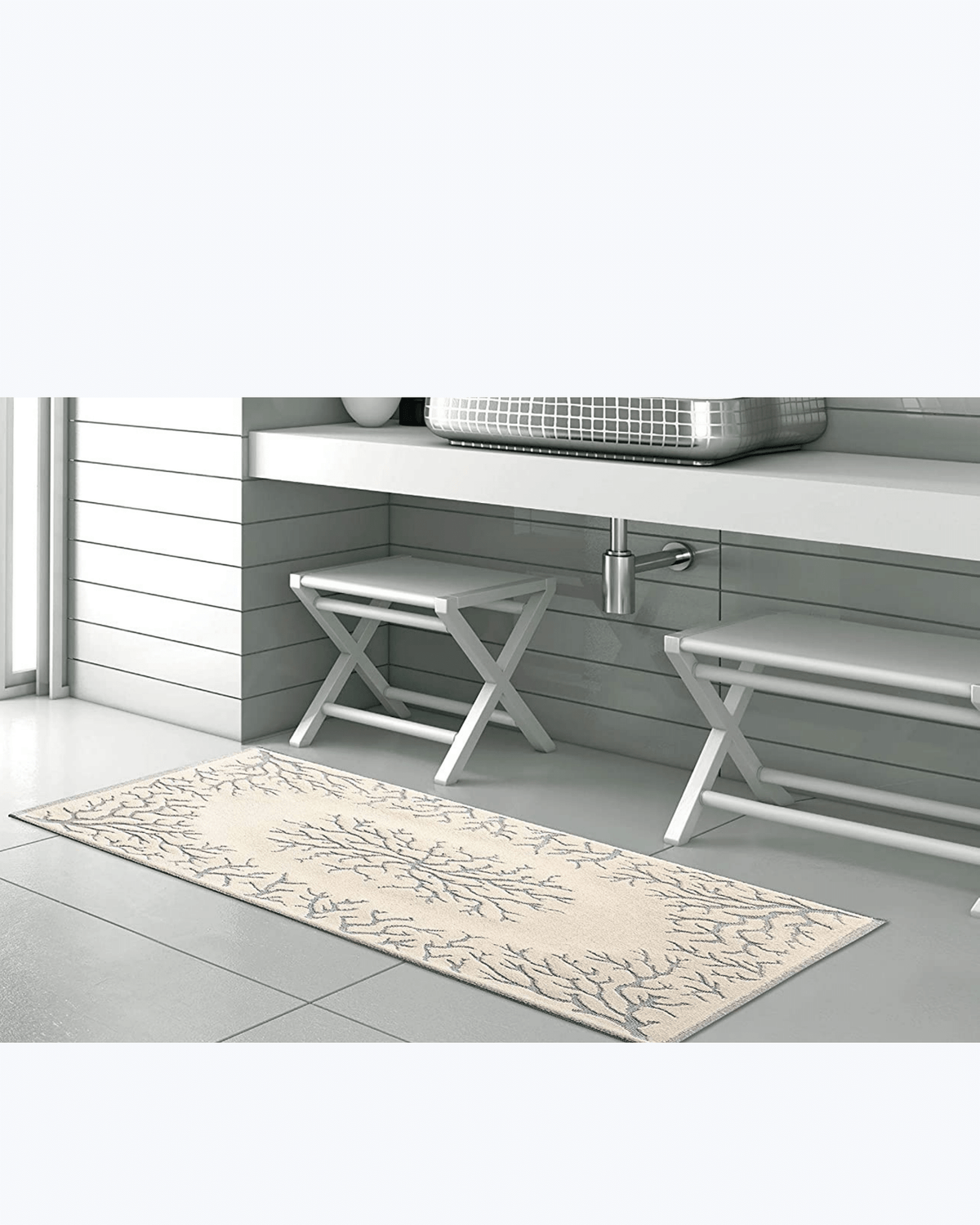 Tappeto Passatoia Antiscivolo per Cucina / Bagno | Fantasia Coralli