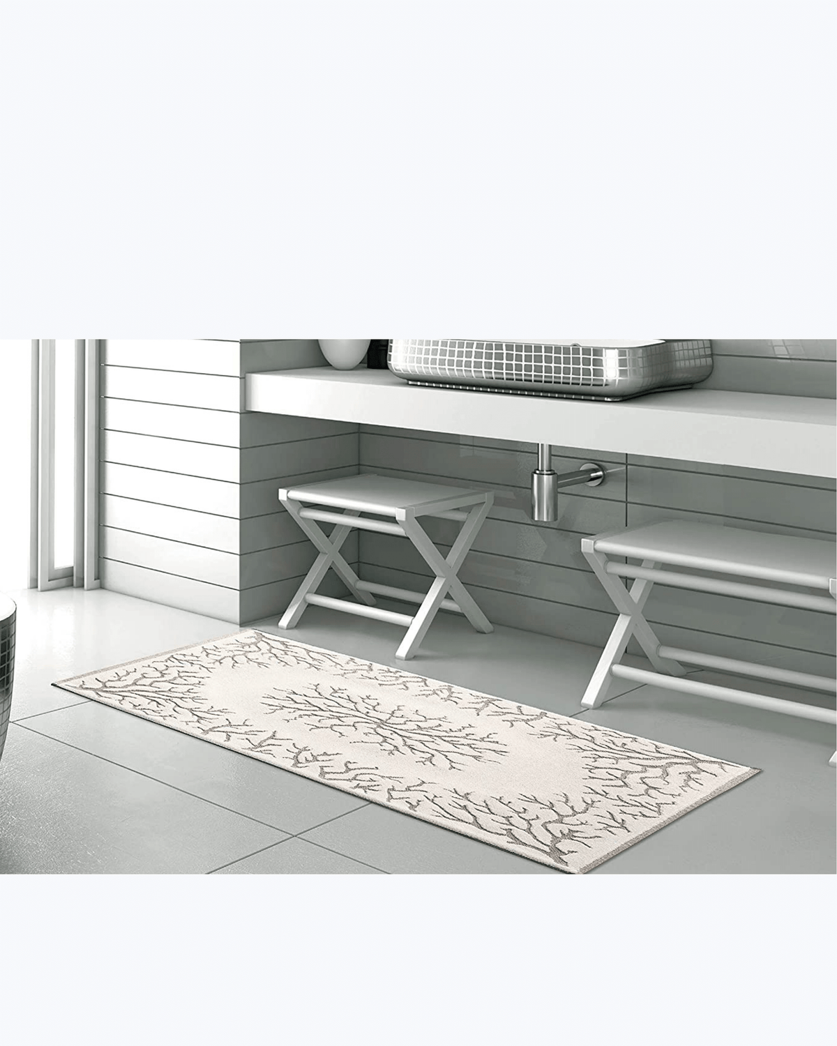 Tappeto Passatoia Antiscivolo per Cucina / Bagno | Fantasia Coralli