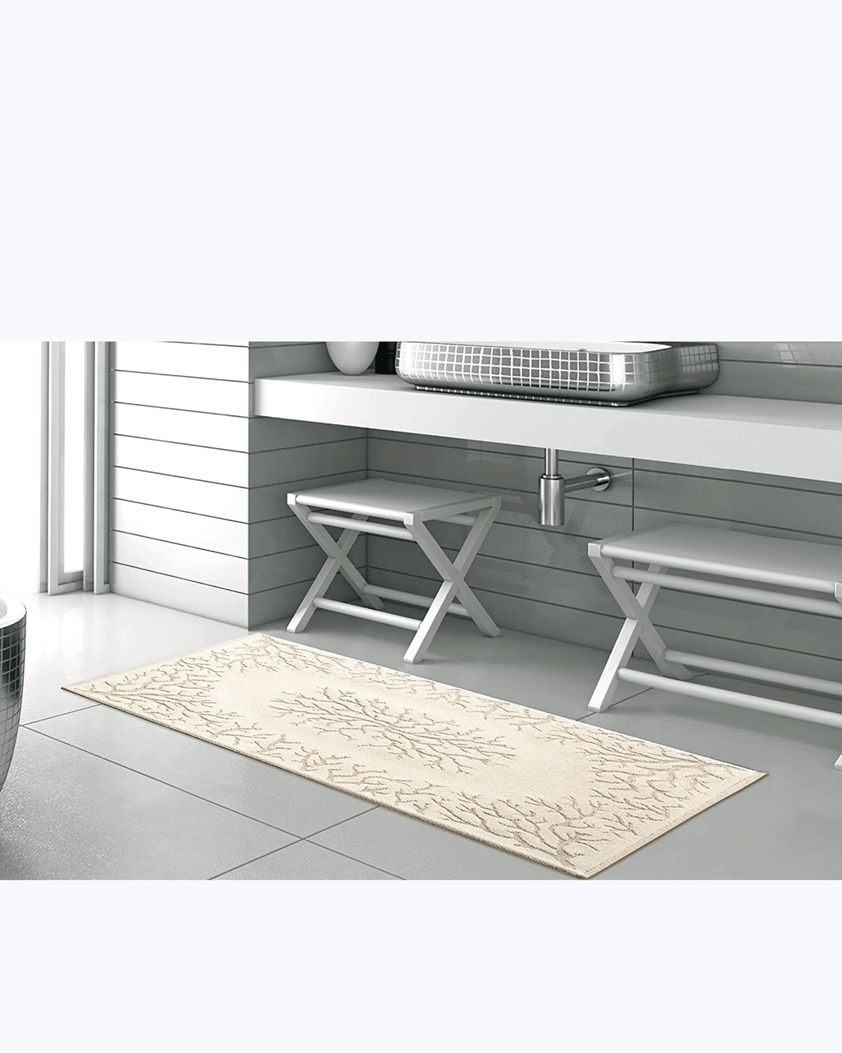Tappeto Passatoia Antiscivolo per Cucina / Bagno | Fantasia Coralli