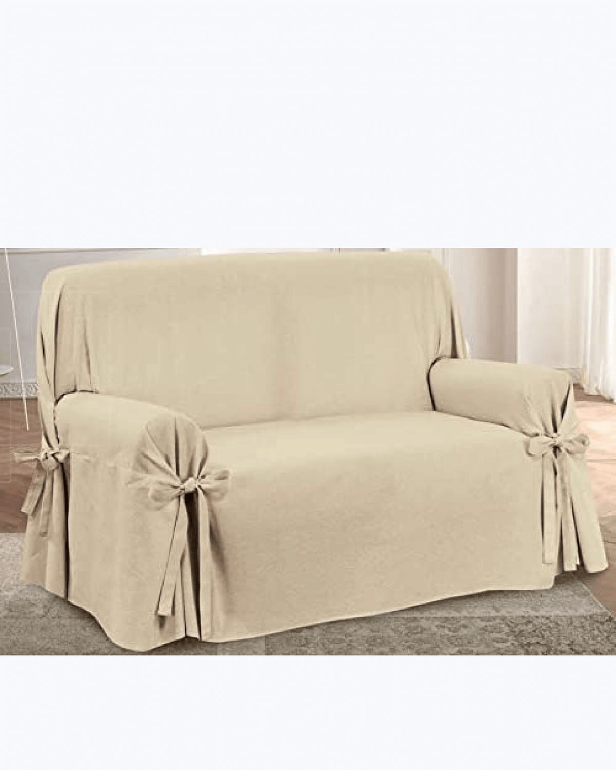 Copripoltrona / Copridivano con Lacci in Cotone | Prezioso Beige