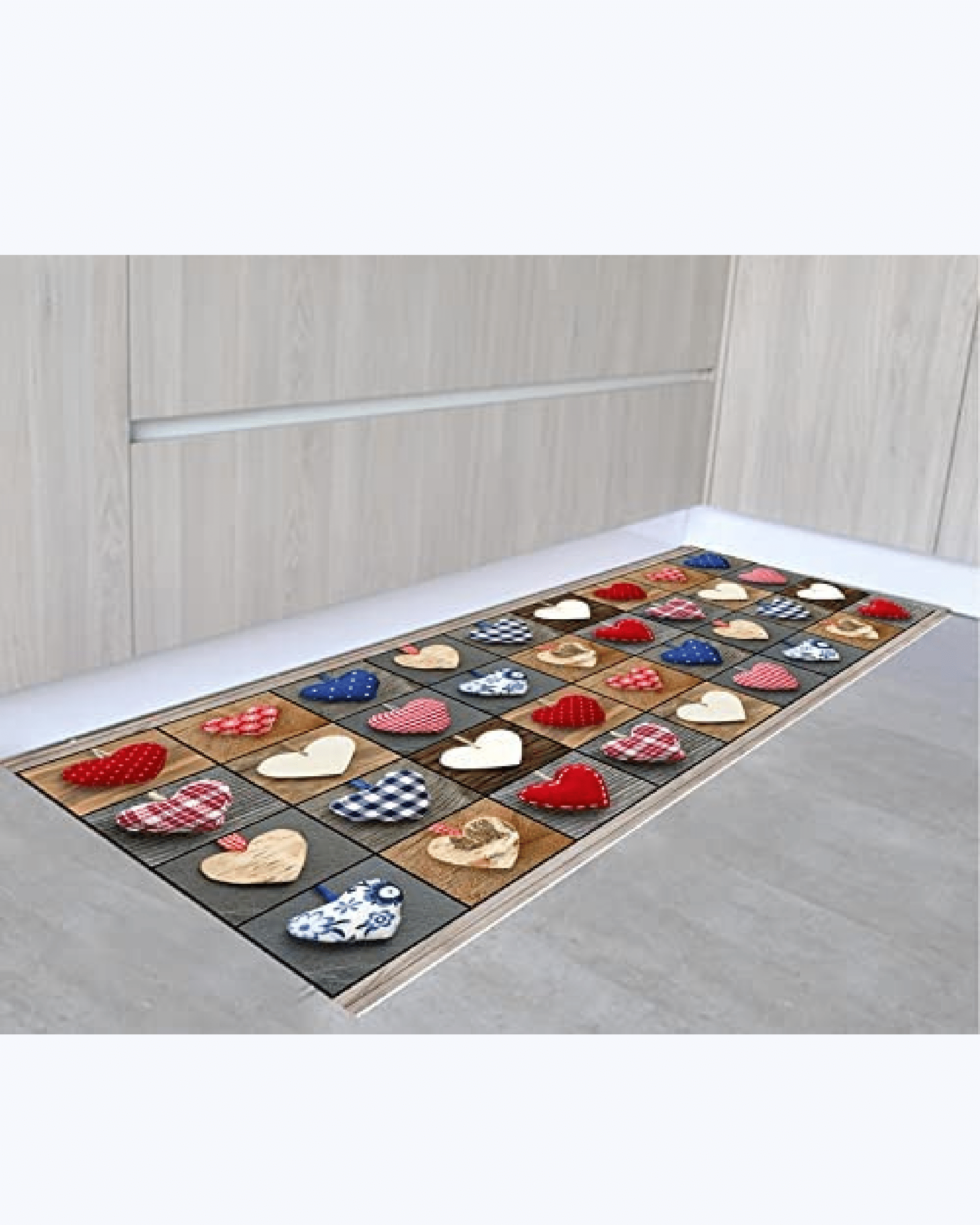 Tappeti Cucina Moderni e Antiscivolo | Passatoie PVC Fantasia Cuori Cuori Multicolore