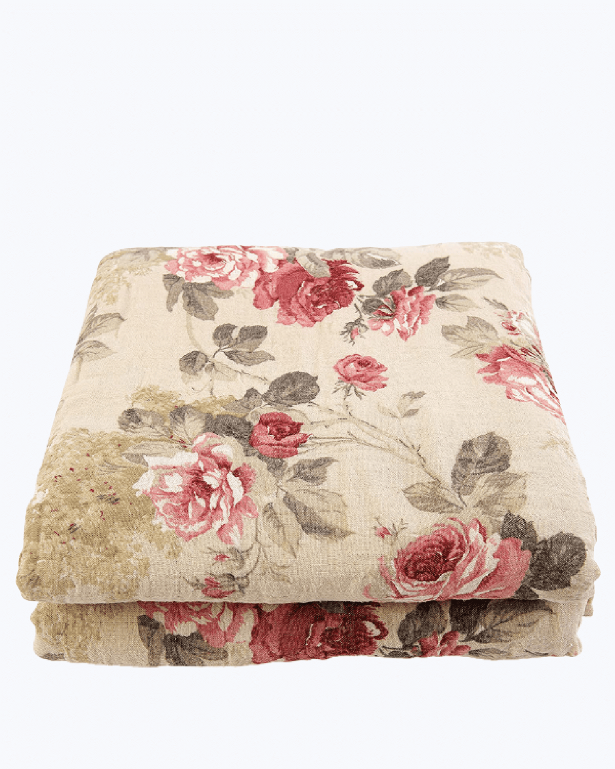 Telo Arredo Copritutto in Cotone Fantasia Floreale - Perfetto come Copriletto o Copridivano Beige Rosa