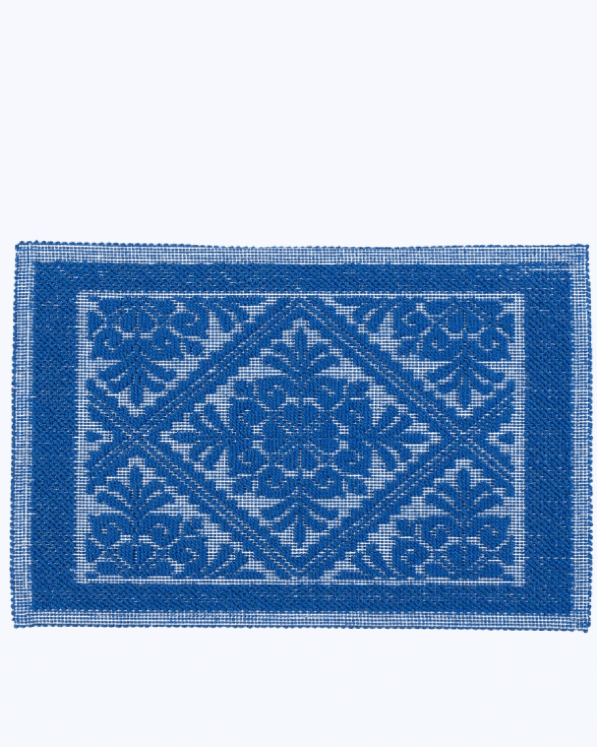 Tappeto Bagno in Cotone Assorbente Antiscivolo | Tappeto Sardo Blu