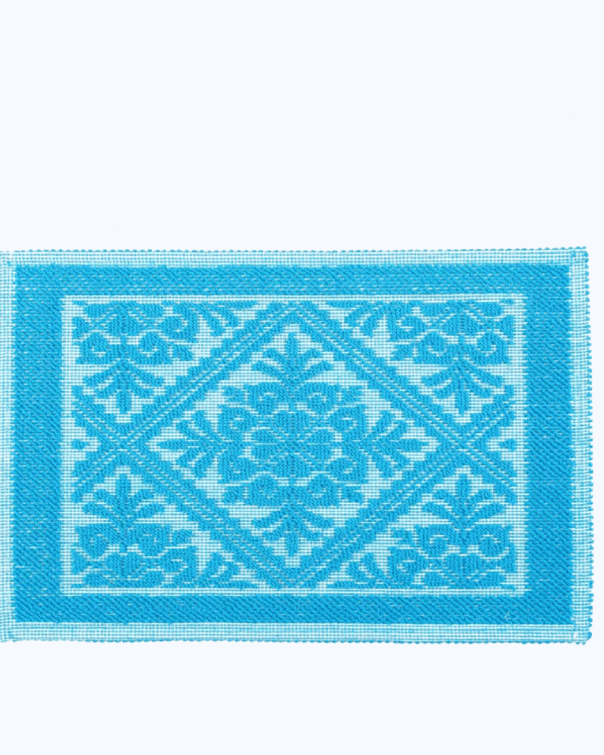 Tappeto Bagno in Cotone Assorbente Antiscivolo | Tappeto Sardo Azzurro