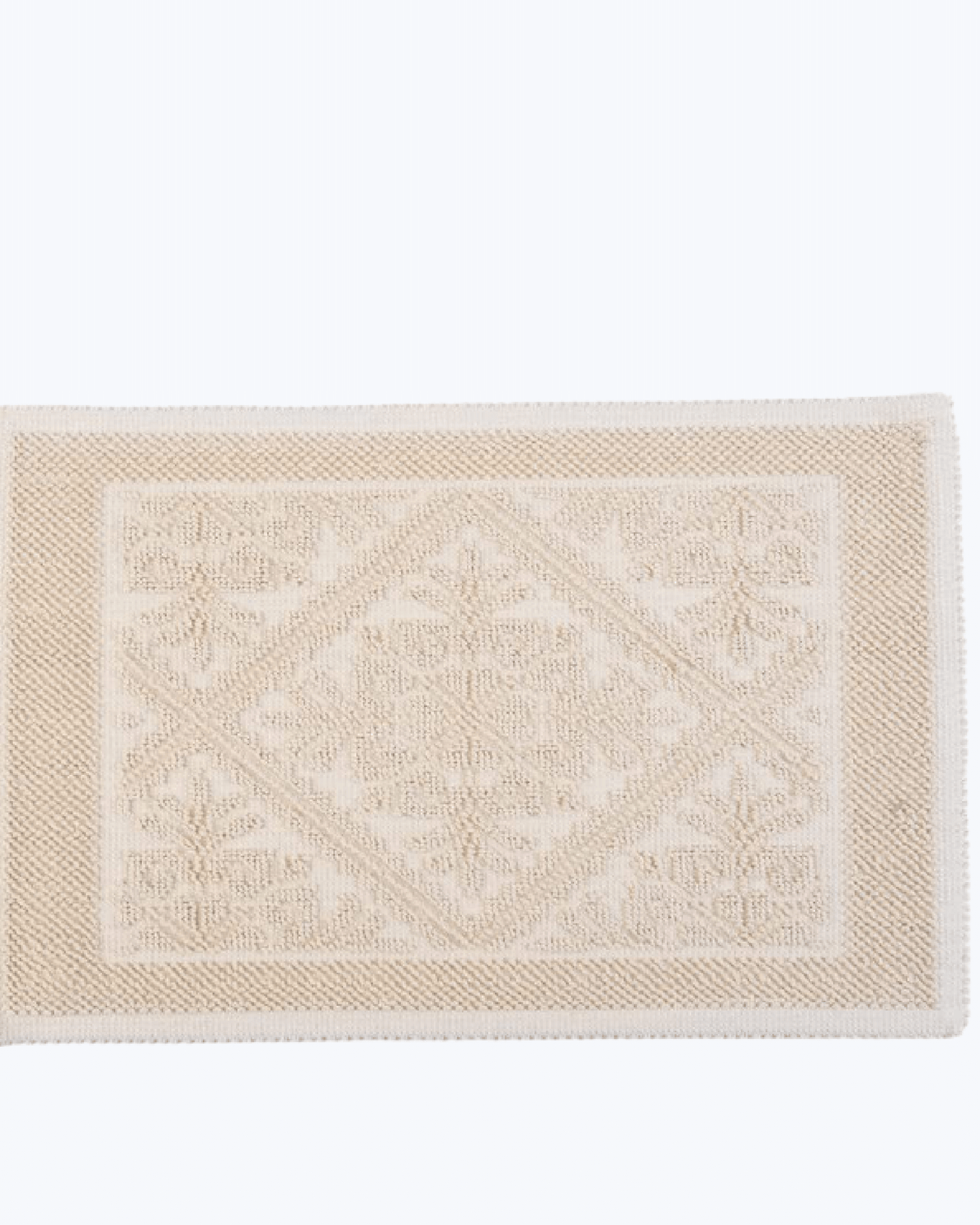Tappeto Bagno in Cotone Assorbente Antiscivolo | Tappeto Sardo Panna