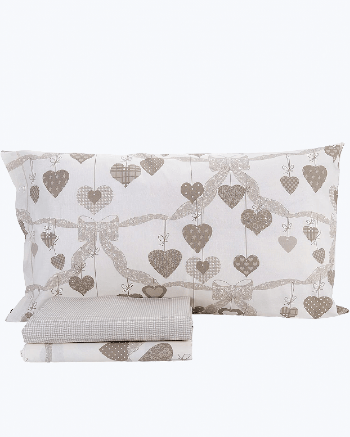 HomeLife Set Lenzuola Completo Letto Singolo 100% Cotone Made in Italy | Lenzuolo Sopra 155x290CM + Lenzuolo Sotto con Angoli 90x200 + Federa con Bottoni 50x80 | Stampa Fantasia di Arabeschi Beige