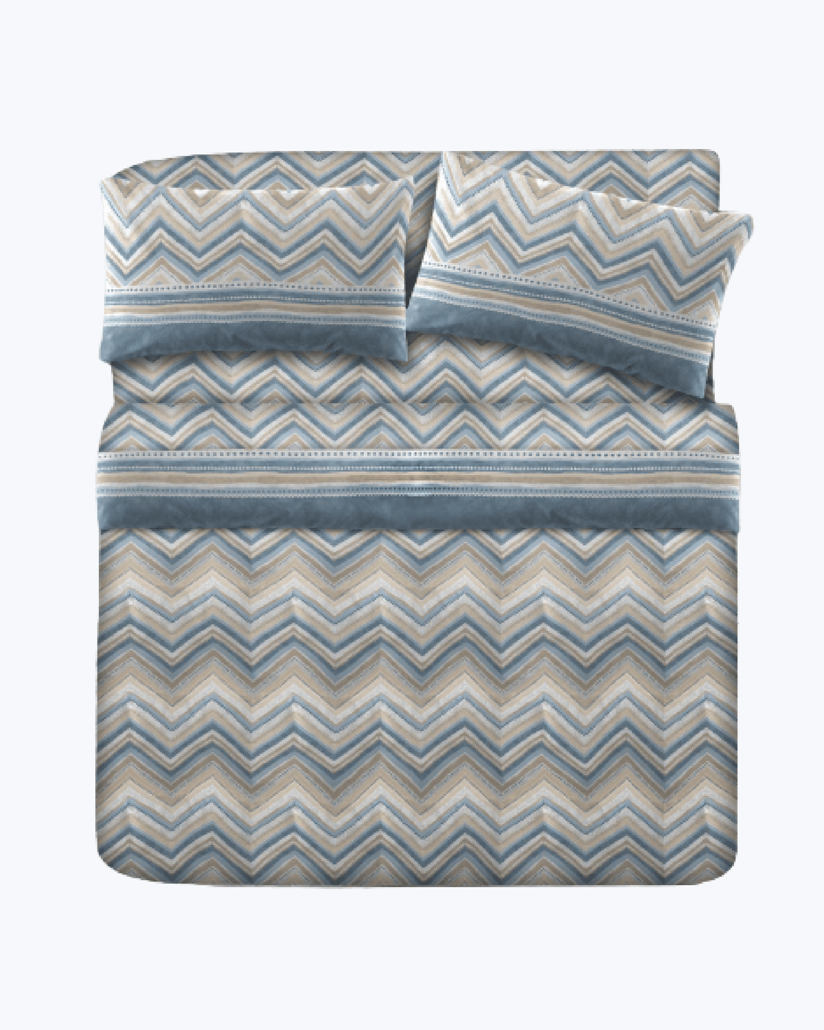 HomeLife Set Lenzuola Flanella Letto Singolo 100% Caldo Cotone Made in Italy Azzuro