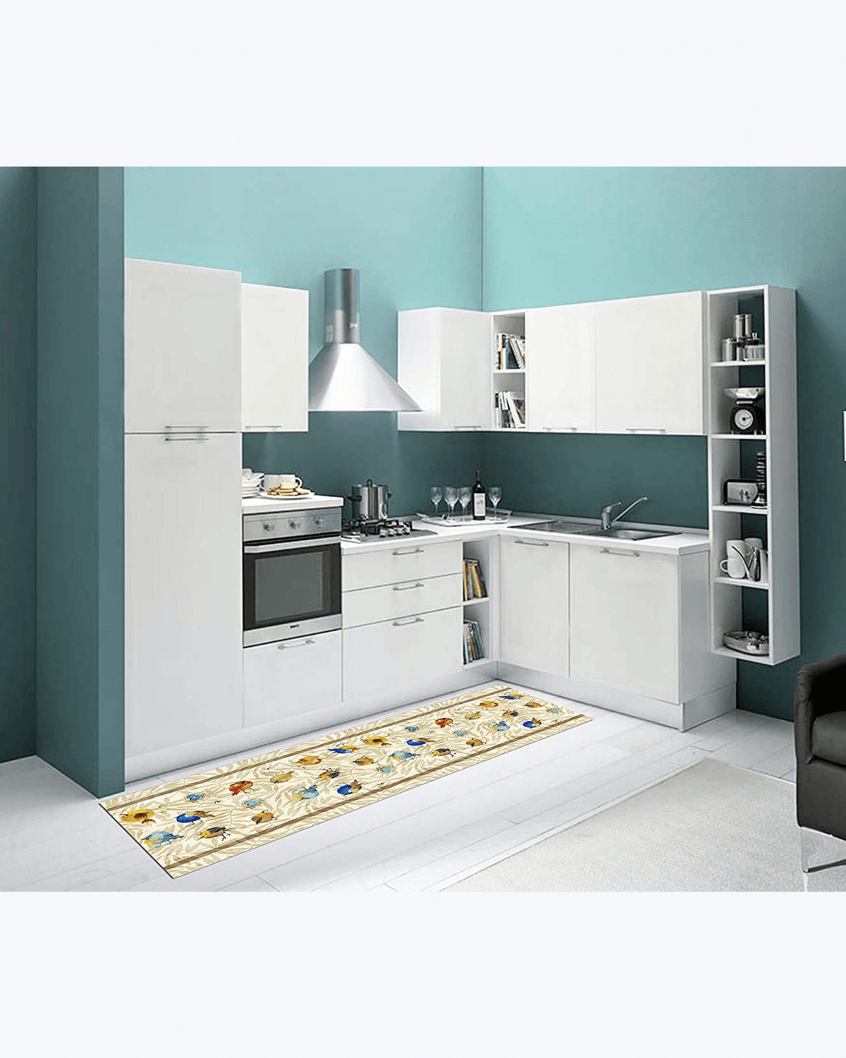 Tappeto Passatoia Antiscivolo e Antimacchia in PVC Stampa Uccellini
