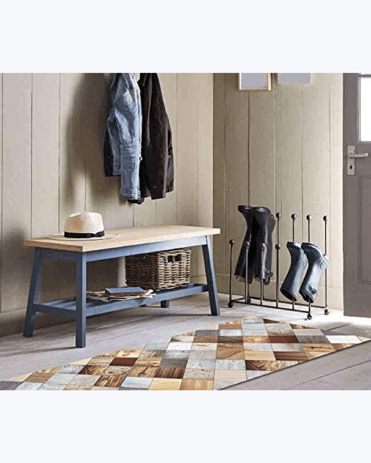Tappeto Passatoia Antiscivolo e Antimacchia in PVC Stampa Parquet