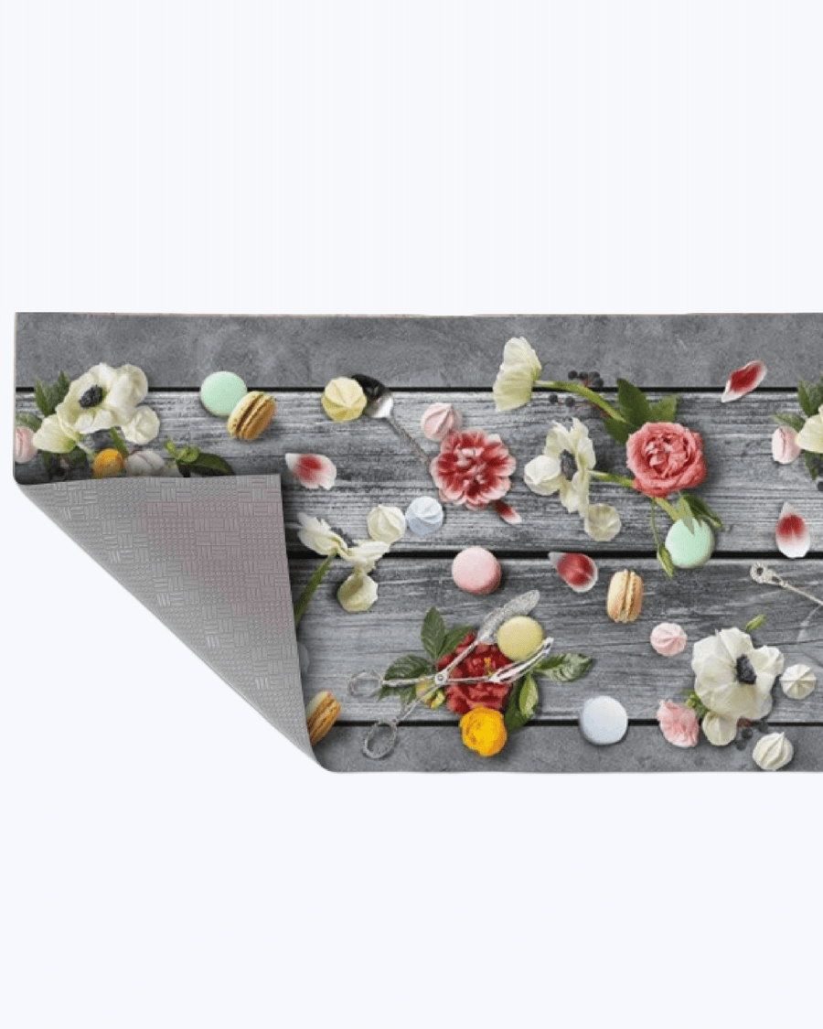 Tappeto Passatoia Antiscivolo e Antimacchia in PVC con Stampa Macarons