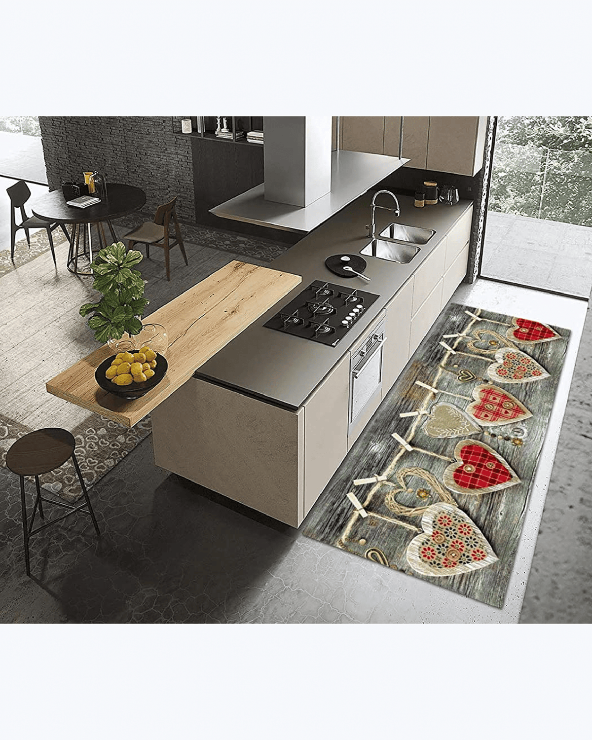 Tappeto Passatoia Antiscivolo e Antimacchia in PVC con Cuori Appesi