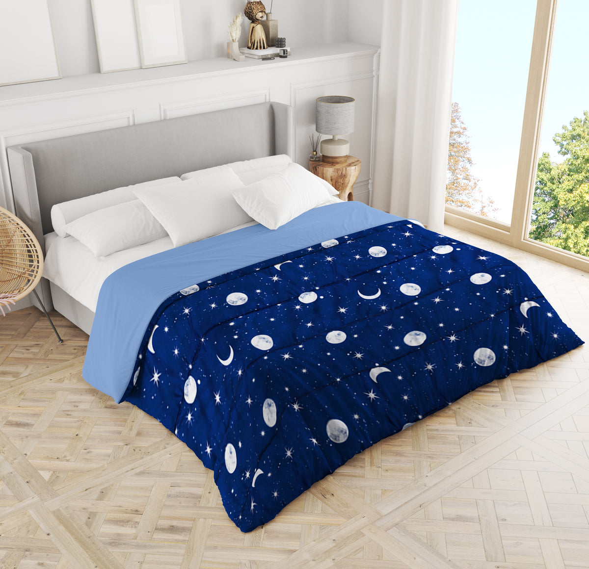 Piumone Invernale 260 gr/mq Made in Italy - Trapunta Invernale Fantasia Cosmo Matrimoniale (250X250)