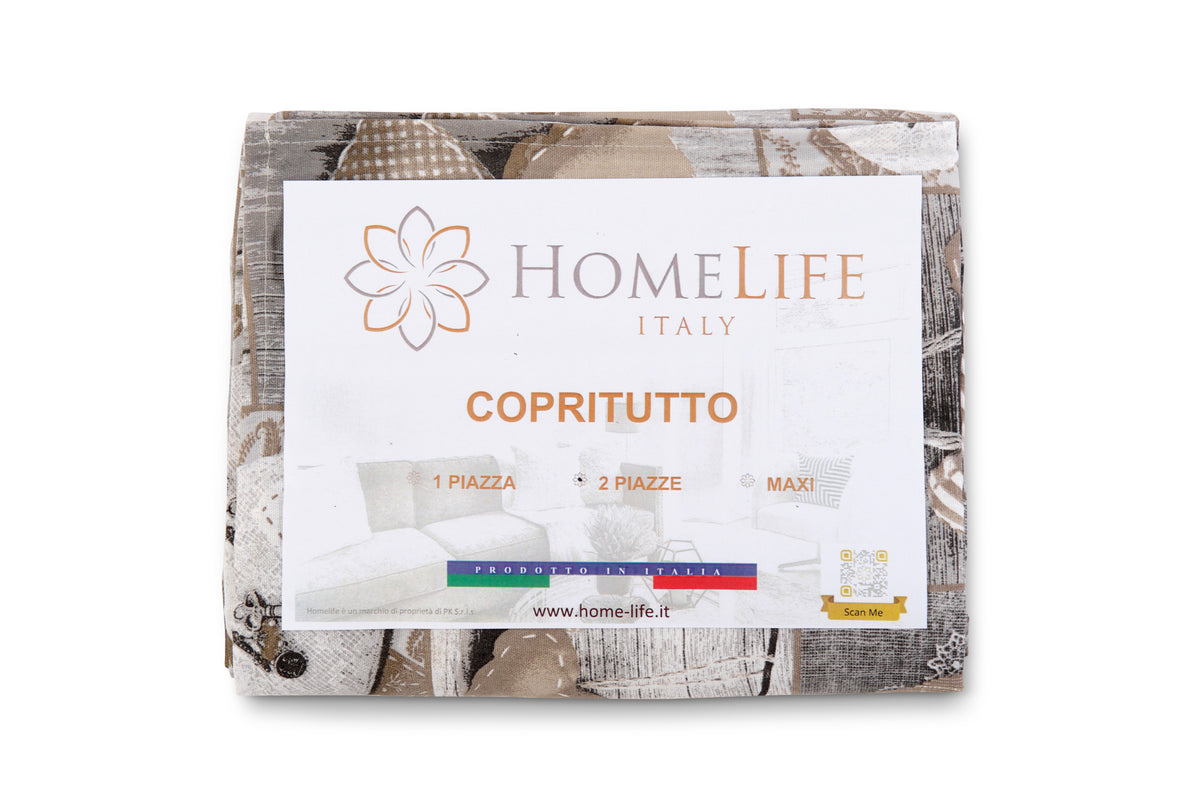 Telo Arredo Copritutto in Cotone Fantasia Shabby - Perfetto come Copriletto o Copridivano