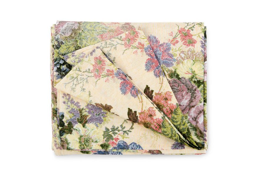Telo Arredo Copritutto Fantasia di Fiori in Cotone - Perfetto come Copriletto o Copridivano Fiori Gobelin