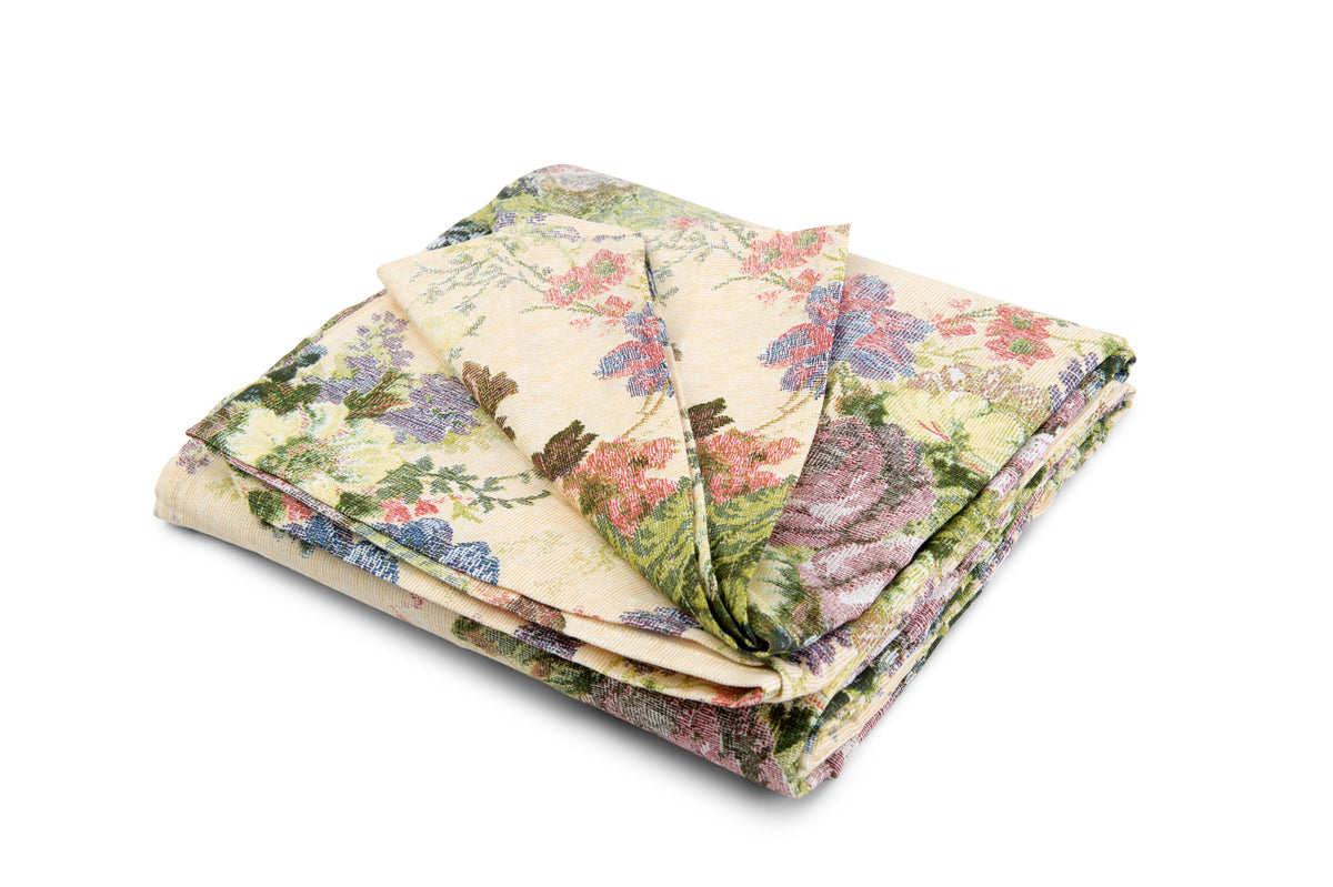 Telo Arredo Copritutto Fantasia di Fiori in Cotone - Perfetto come Copriletto o Copridivano