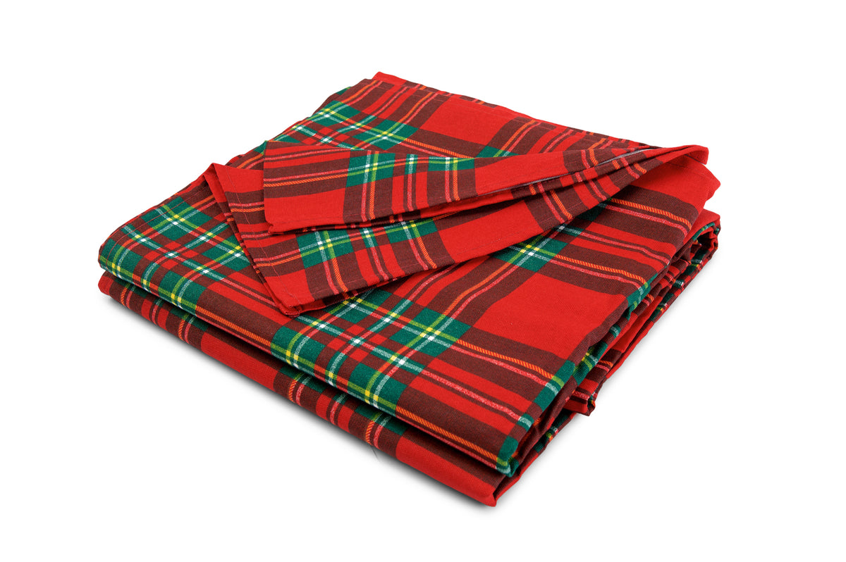 Telo Arredo Copritutto in Cotone Fantasia Tartan- Perfetto come Copriletto o Copridivano