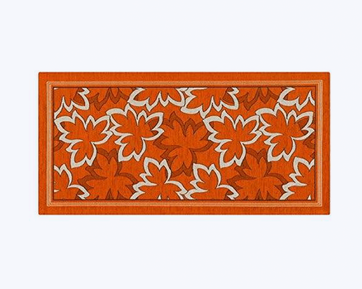 Tappeto Cucina Antimacchia e Antiscivolo | Fantasia Foliage Arancione