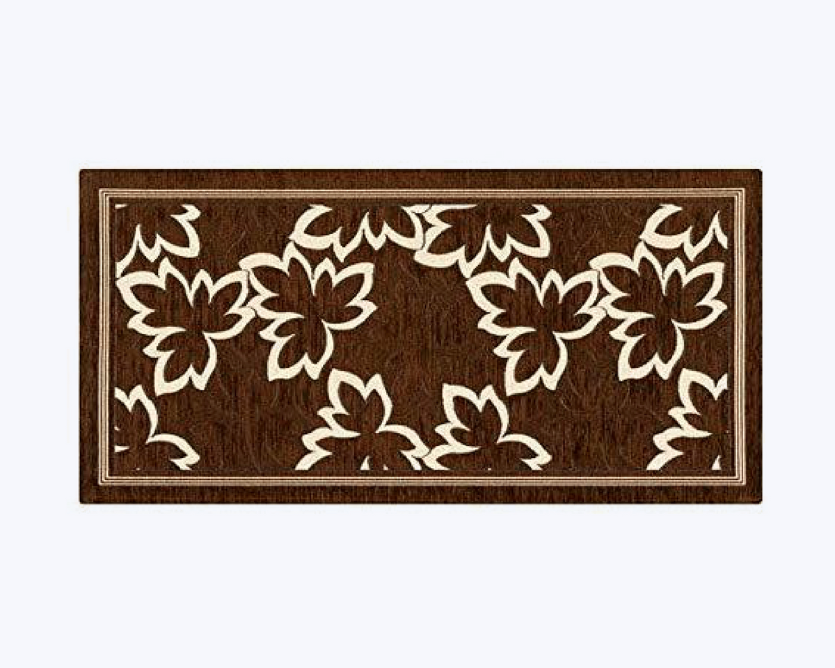 Tappeto Cucina Antimacchia e Antiscivolo | Fantasia Foliage Marrone