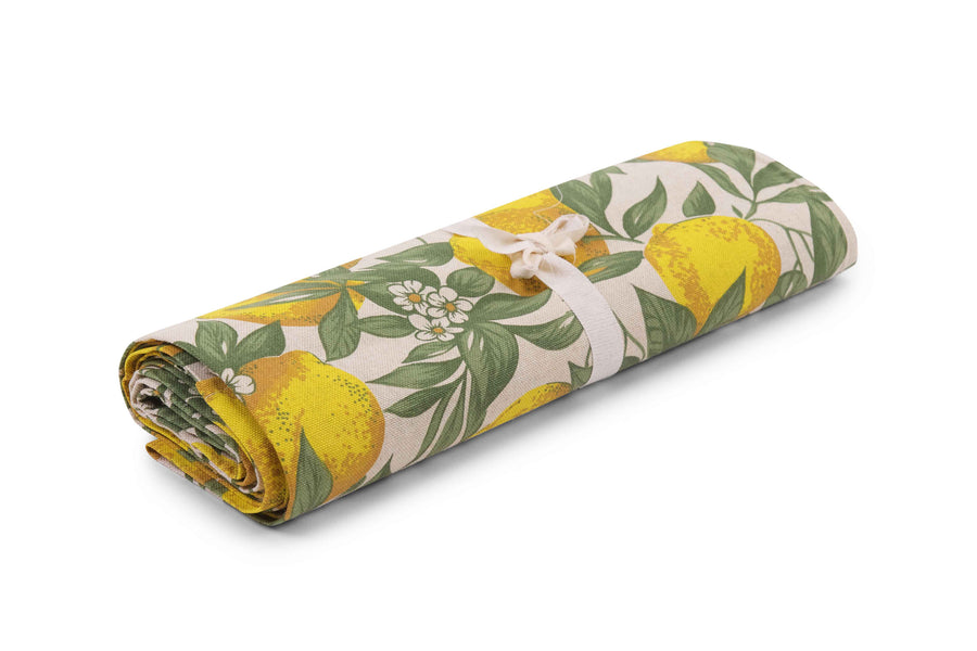 Telo Arredo Copritutto in Cotone Fantasia Limoni - Perfetto come Copriletto o Copridivano