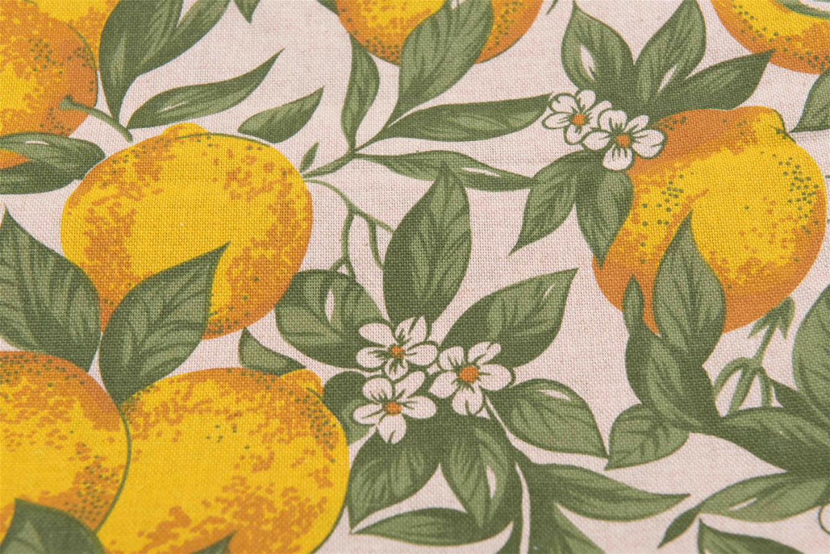 Telo Arredo Copritutto in Cotone Fantasia Limoni - Perfetto come Copriletto o Copridivano