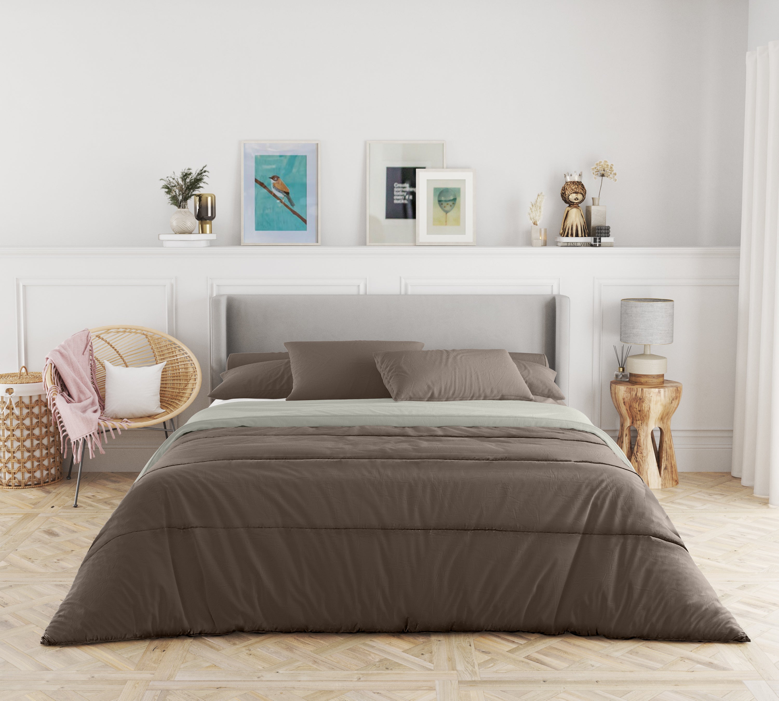 Piumone Una Piazza E Mezza Corredocasa Trapunta 4 Stagioni Made In Italy Piumone Autunnale Invernale Imbottitura 340gr/mq Coperta In Morbida Microfibra Di Poliestere Casa (Marrone/Beige, Matrimoniale 250x260 Trapunta Una Piazza E Mezza