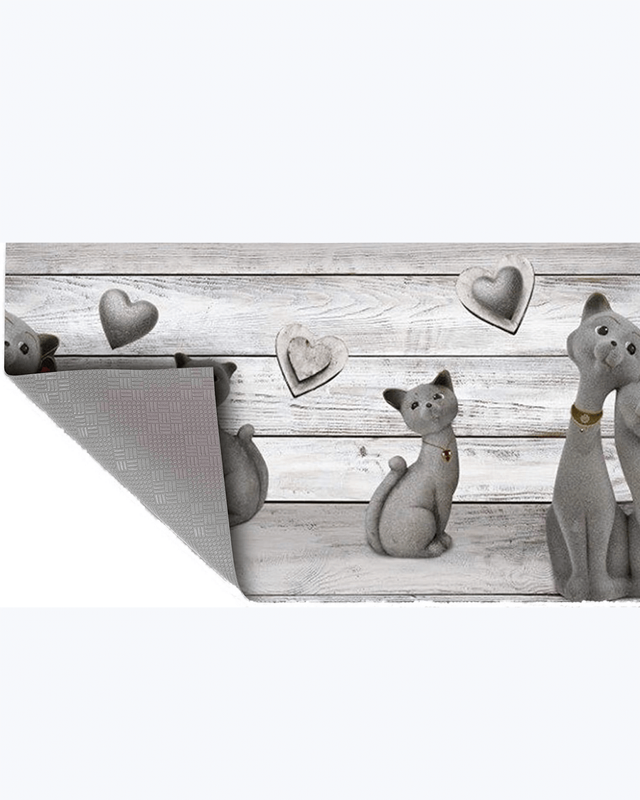Tappeto Passatoia Antiscivolo e Antimacchia in PVC con Gattini Innamorati
